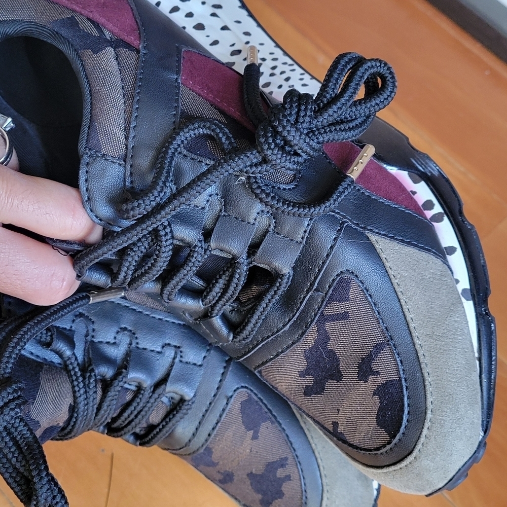 Steve Madden Cliff Olive Green Camo Rebooted Sneaker Wedge Platform Womens 7M - Picture 14 of 16